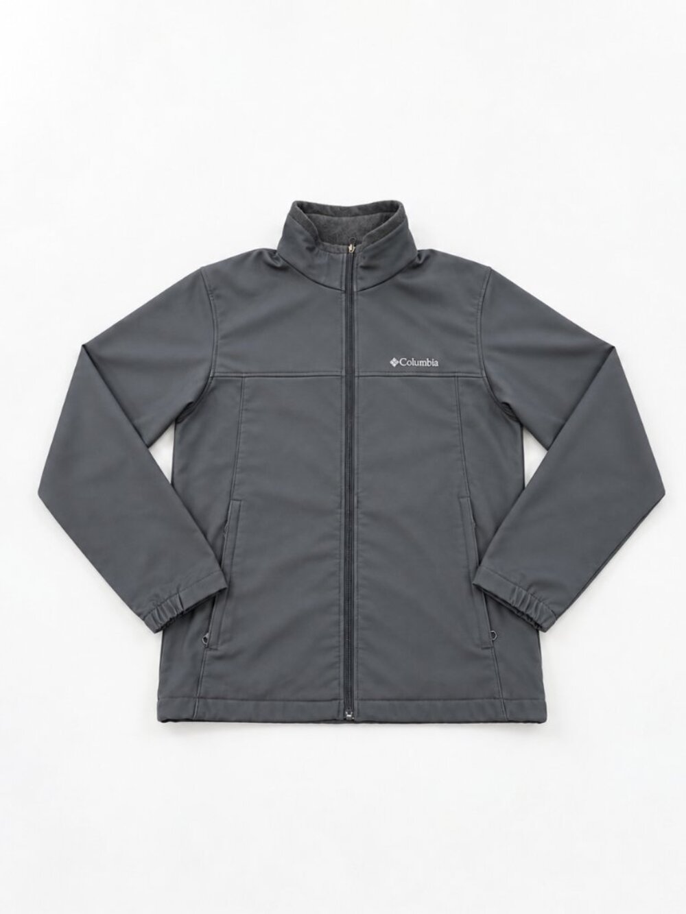 Men's Columbia Gray Softshell Full Zip Jacket (Fleece Lined)